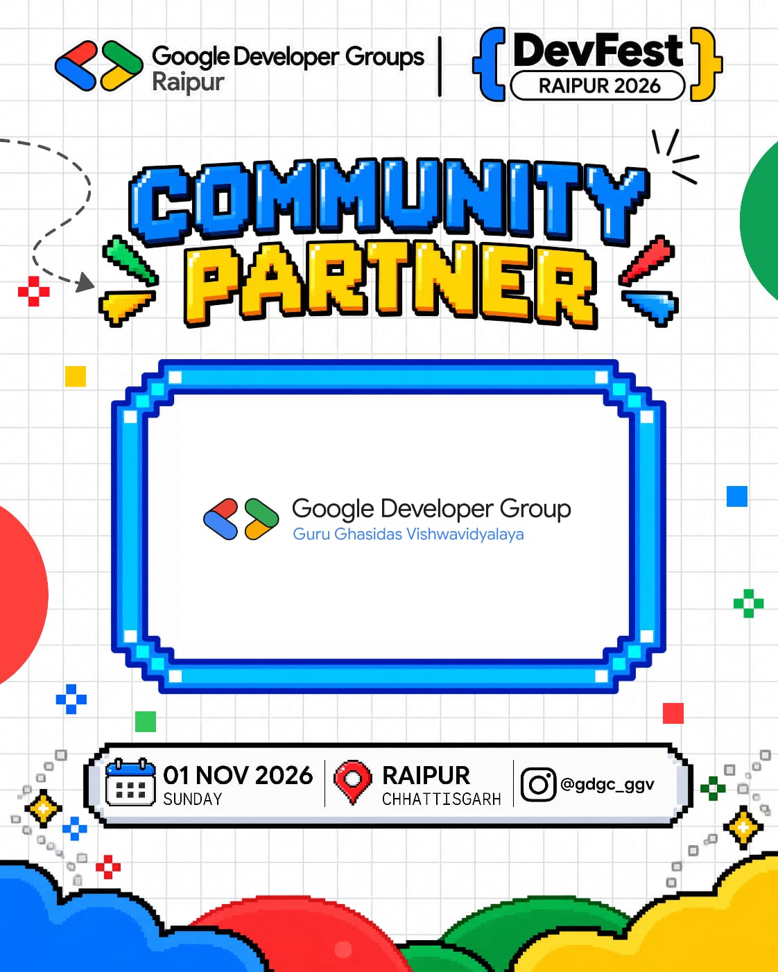 Google Developer Group Guru Ghasidas Vishwavidyalaya - DevFest Raipur 2026 Community Partner